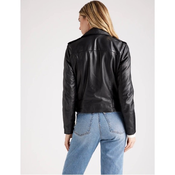 Quince 100% Leather Motorcycle Jacket Black NWT Small - Picture 6 of 7